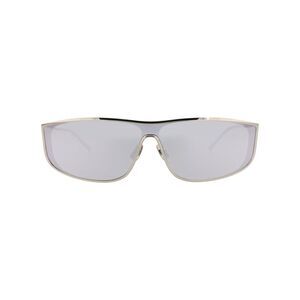 Saint Laurent Shield-Frame Metal Sunglasses Silver Unisex-Adult